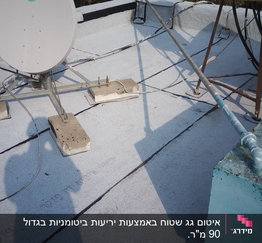 גג עם ציפוי איטום, צלחות לווין וצינורות